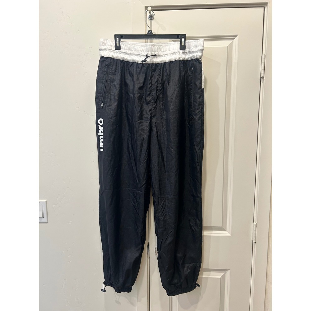 NWT Umbro XXL Black & White Track Pants With Pockets Drawstring Waist New